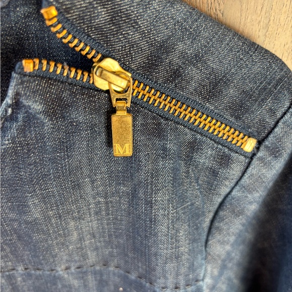 Martha Stewart Everyday Denim Top with Gold Accent - Picture 3 of 5